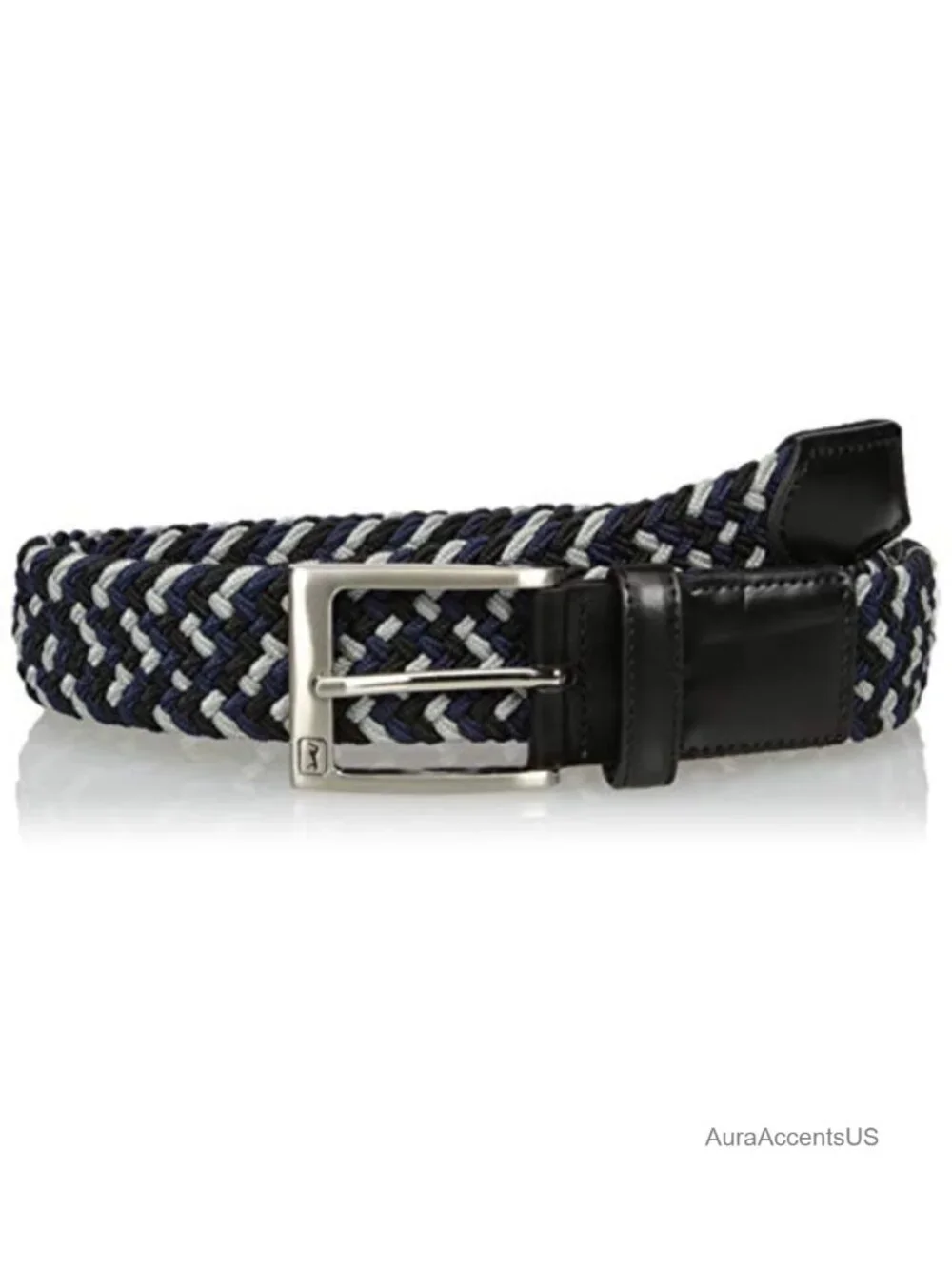 Men's Stretch Braid Golf Belt - Nylon Elastic, Nickel Buckle